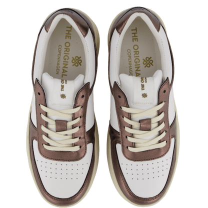 The Ella 2.0 White Leather/bronze