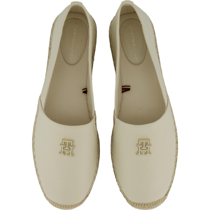 Th Logo Leather Espadrille Beige
