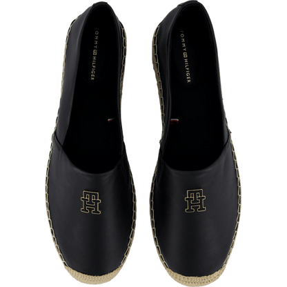 Th Logo Leather Espadrille Black