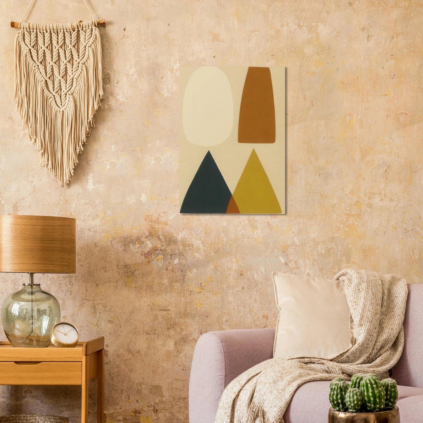 Minimalist Landscape Art Print – Earthy Tones & Abstract Shapes