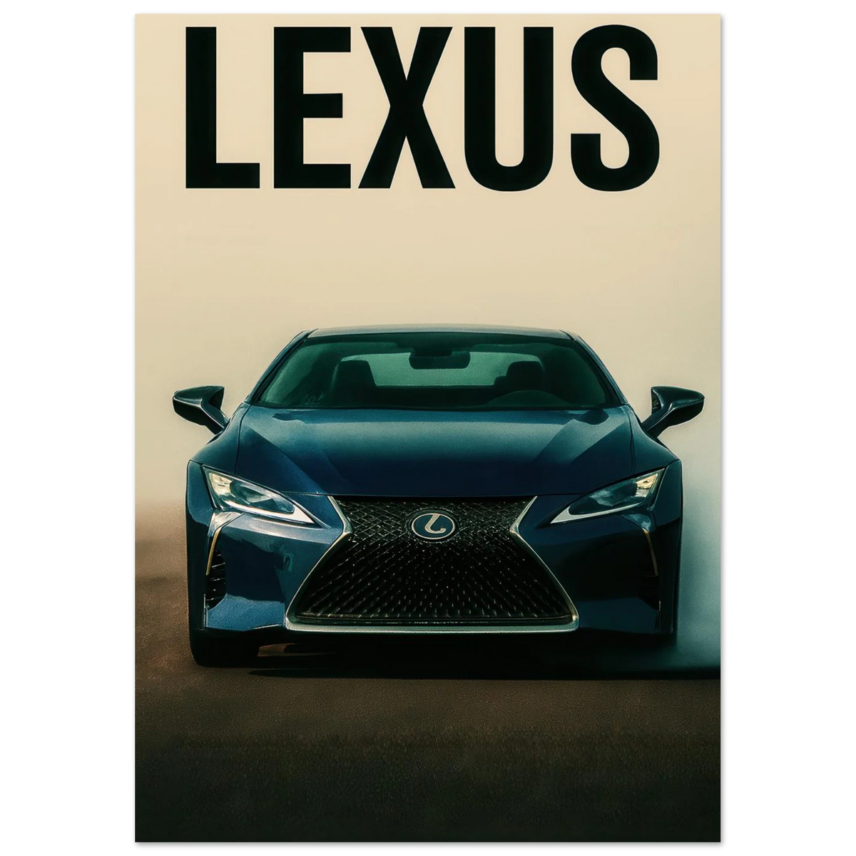 Lexus RC Performance Poster - Blå Sportbil Konsttryck