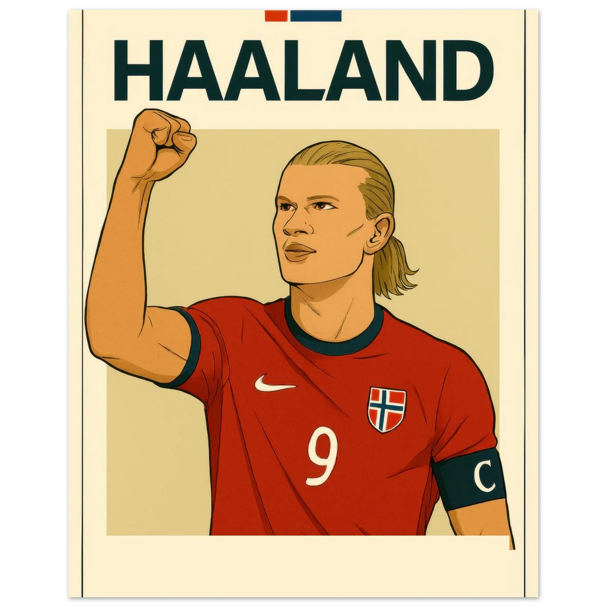 Fotbollshjälte Haaland Konsttryck - Modern Sportikon Poster i Flera Storlekar