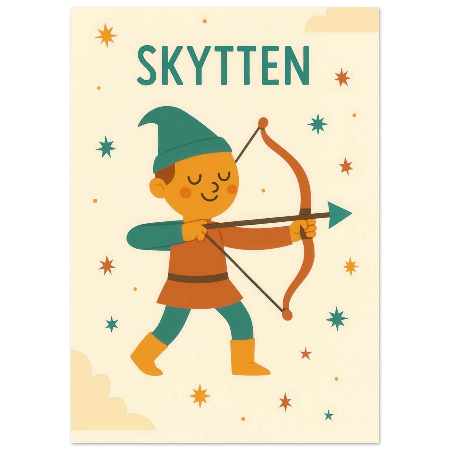 Sagittarius Archer Zodiac Art Print – Whimsical Nursery & Kids Room Decor in Various Sizes