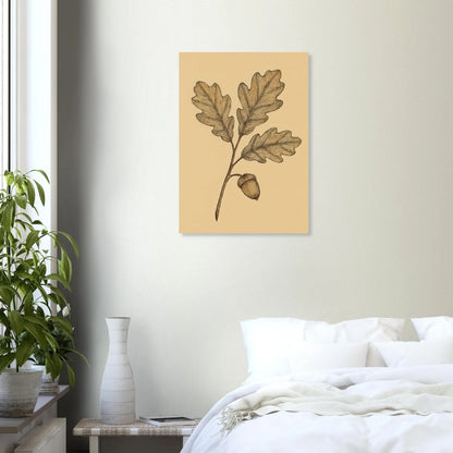 Frukter Oak Leaf & Acorn Botanical Art Print – Timeless Nature-Inspired Wall Decor in Various Sizes