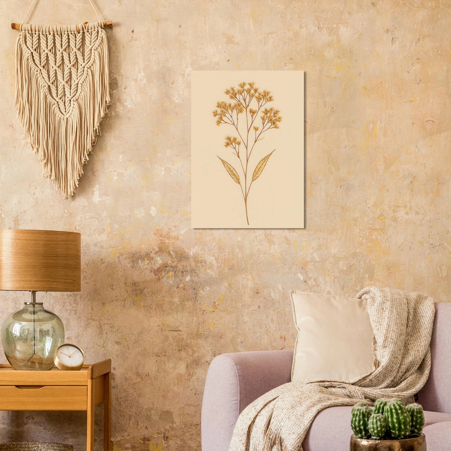 Frukter – Golden Botanical Print on Premium Semi-Gloss Poster