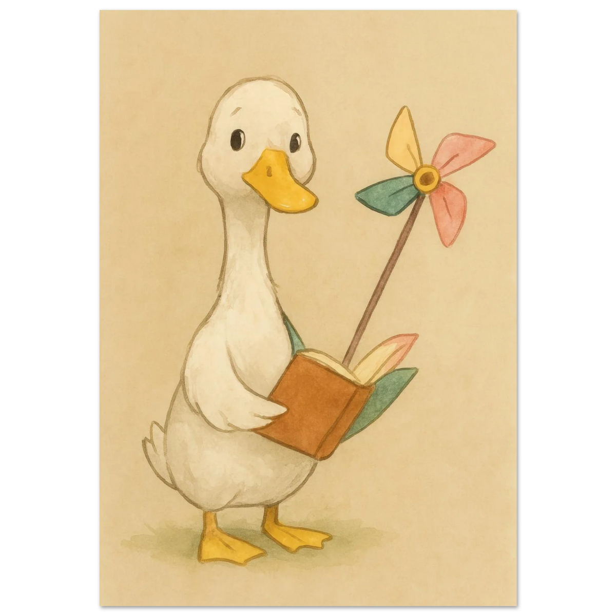 Barn Owl Storytime: Whimsical Watercolor Print for Nurseries & Playrooms