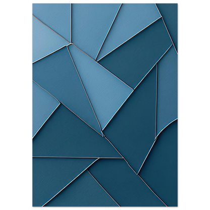 Minimalist Blue Geometric Abstract Art Print – Modern Wall Decor in Various Sizes
