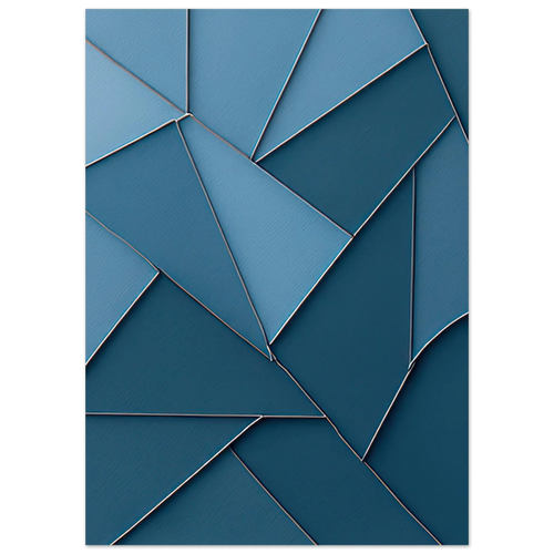 Minimalist Blue Geometric Abstract Art Print – Modern Wall Decor in Various Sizes
