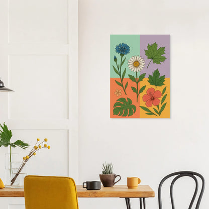 Frukter Botanisk Konsttryck – Levande Blommor och Blad på Premium Papper, Välj Din Storlek