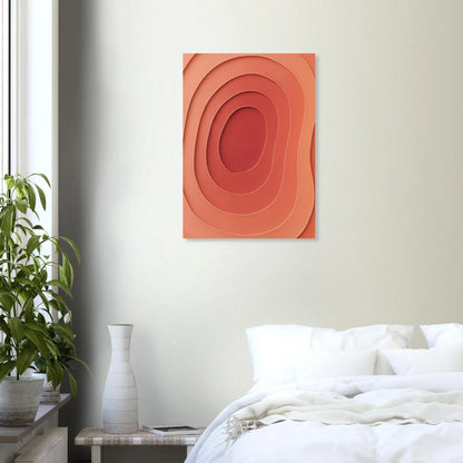 Abstrakt Värme: Minimalistisk Konturkonst i Terrakotta & Persika - Premiumposter i Valfri Storlek