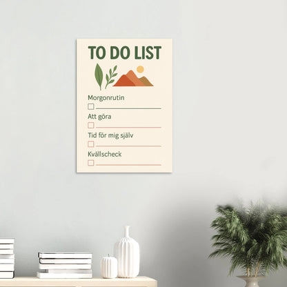 Minimalistisk Att Göra-Lista Poster – Fånga Dagen med Naturinspirerad Konst
