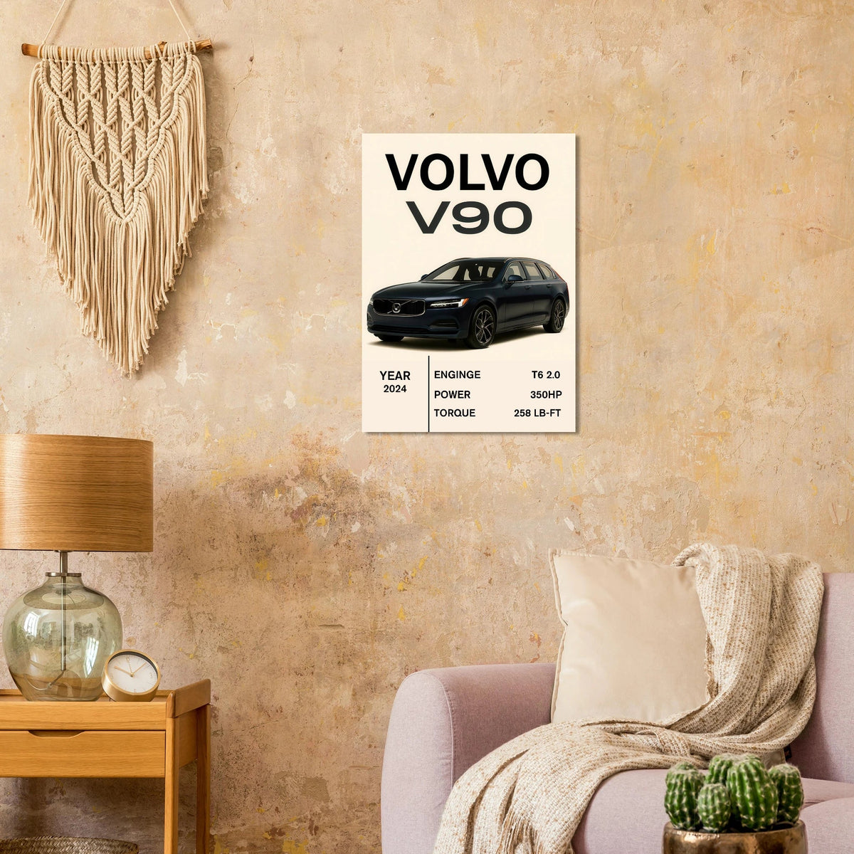 Volvo V90 2024 Art Print: Elegant Swedish Design for Your Space