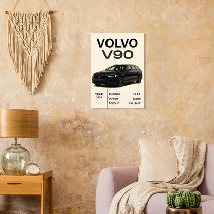Volvo V90 2024 Art Print: Elegant Swedish Design for Your Space