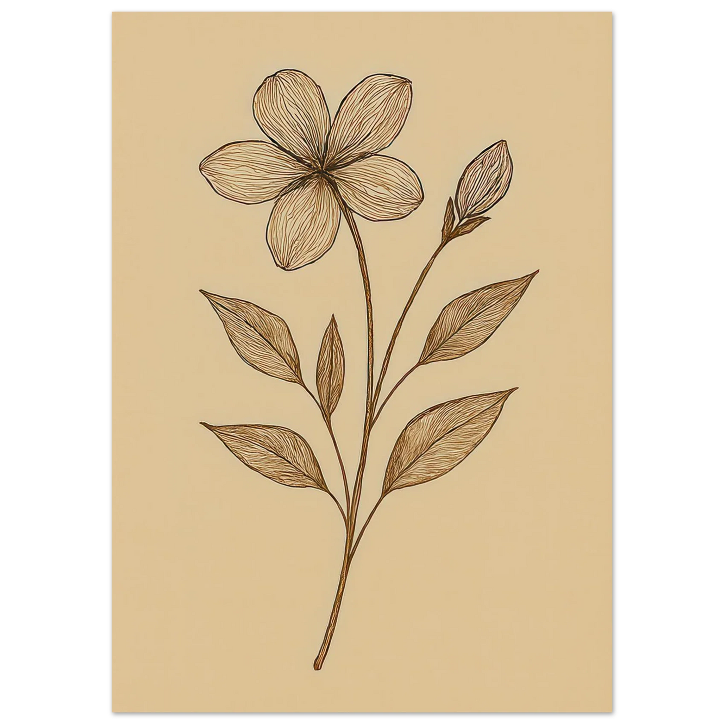 Frukter: Elegant Handritad Blommig Poster – Tidlös Konst för Ditt Hem i Flera Storlekar