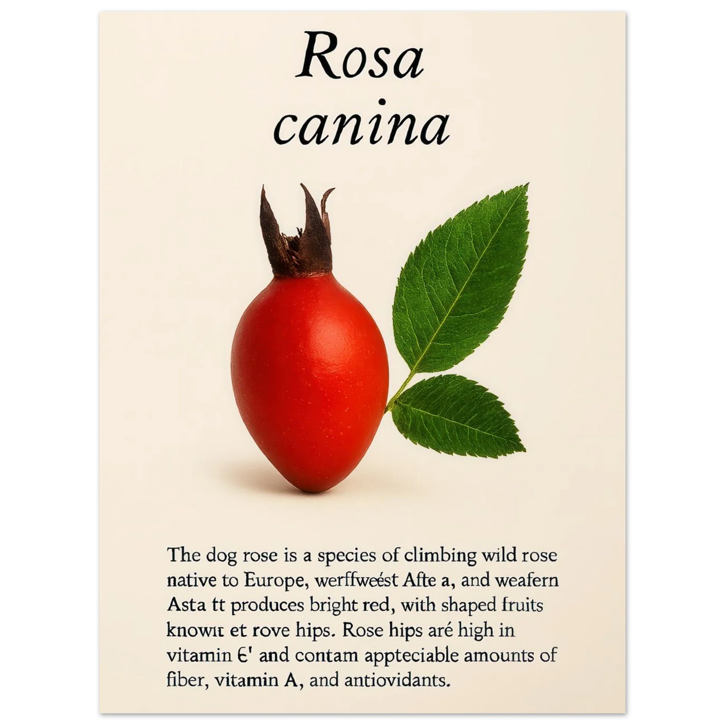 Frukter Rosa Canina Botanisk Plansch – Livfulla Nyanser för Ditt Hem i Flera Storlekar