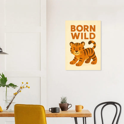 Born Wild Tiger Art Print – Playful Nursery Decor & Kids' Room Poster