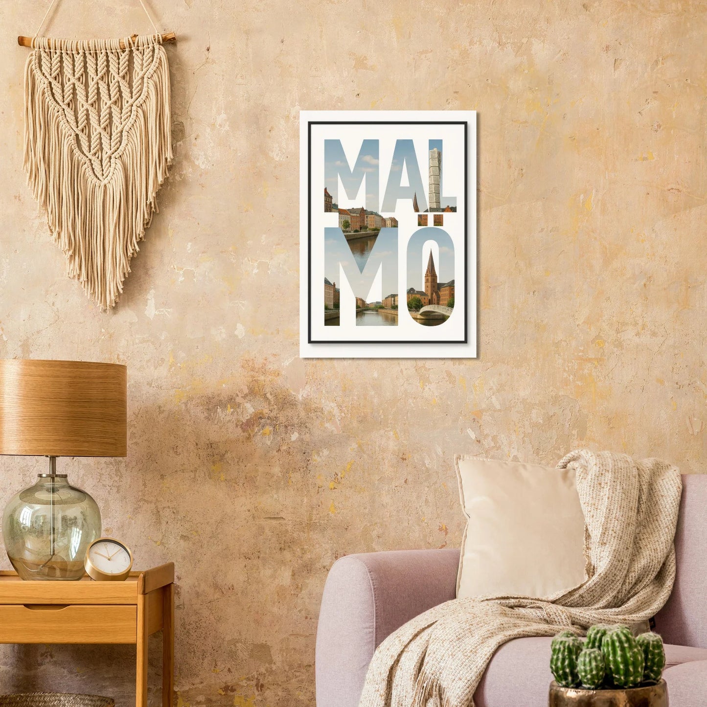 Malmö Cityscape Art Poster - Iconic Landmarks & Urban Charm Print