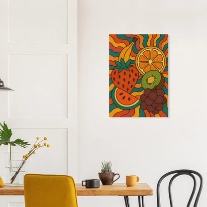 Frukter – Retro Fruity Swirls Art Print for a Pop of Vibrant Color