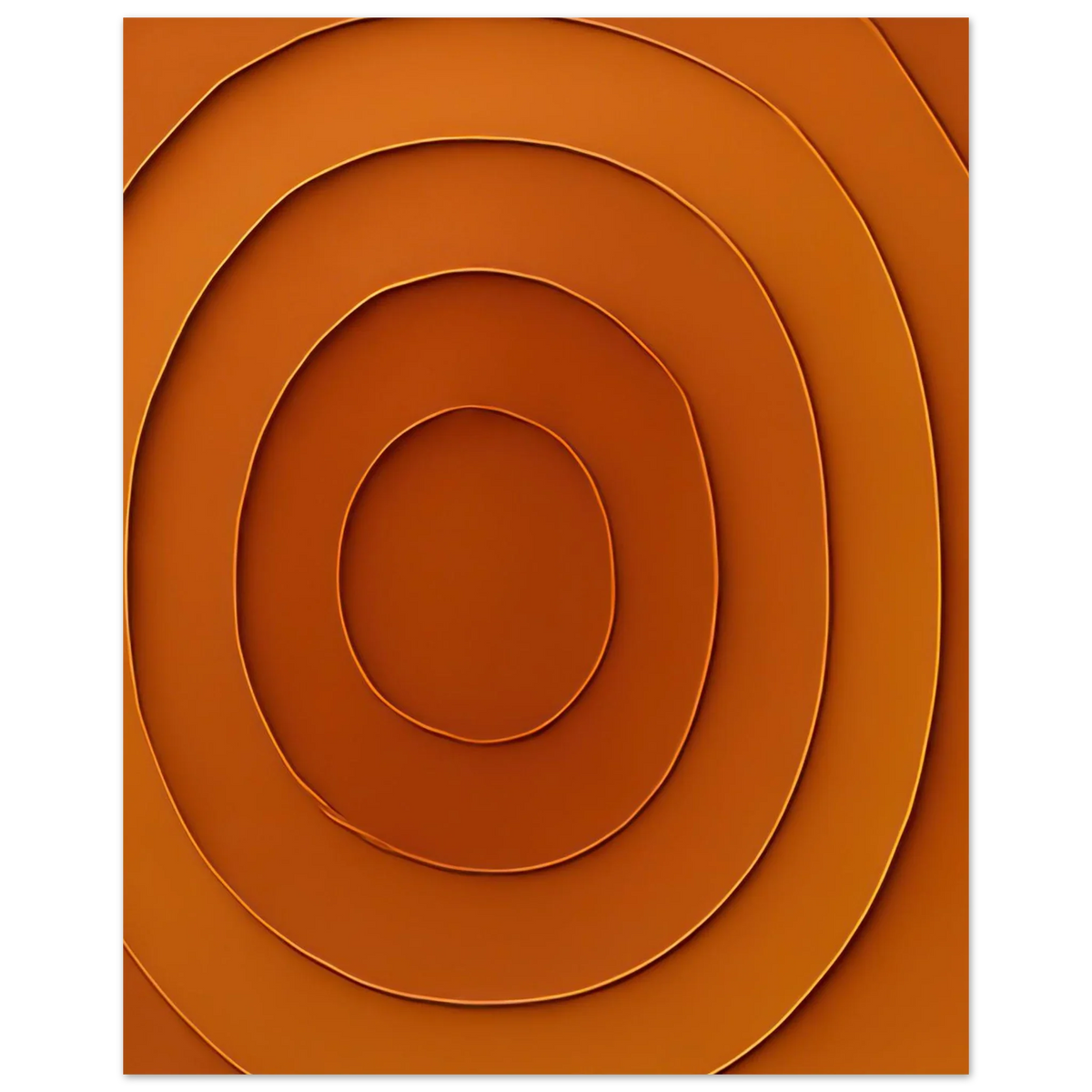 Abstrakt Minimalistisk Orange Spiral Affisch - Klassisk Halvblank Kvalitet för Konstälskare