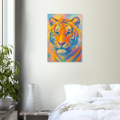 Djur: Psychedelic Tiger Canvas Print - Vibrant Abstract Wildlife Art in Multiple Sizes