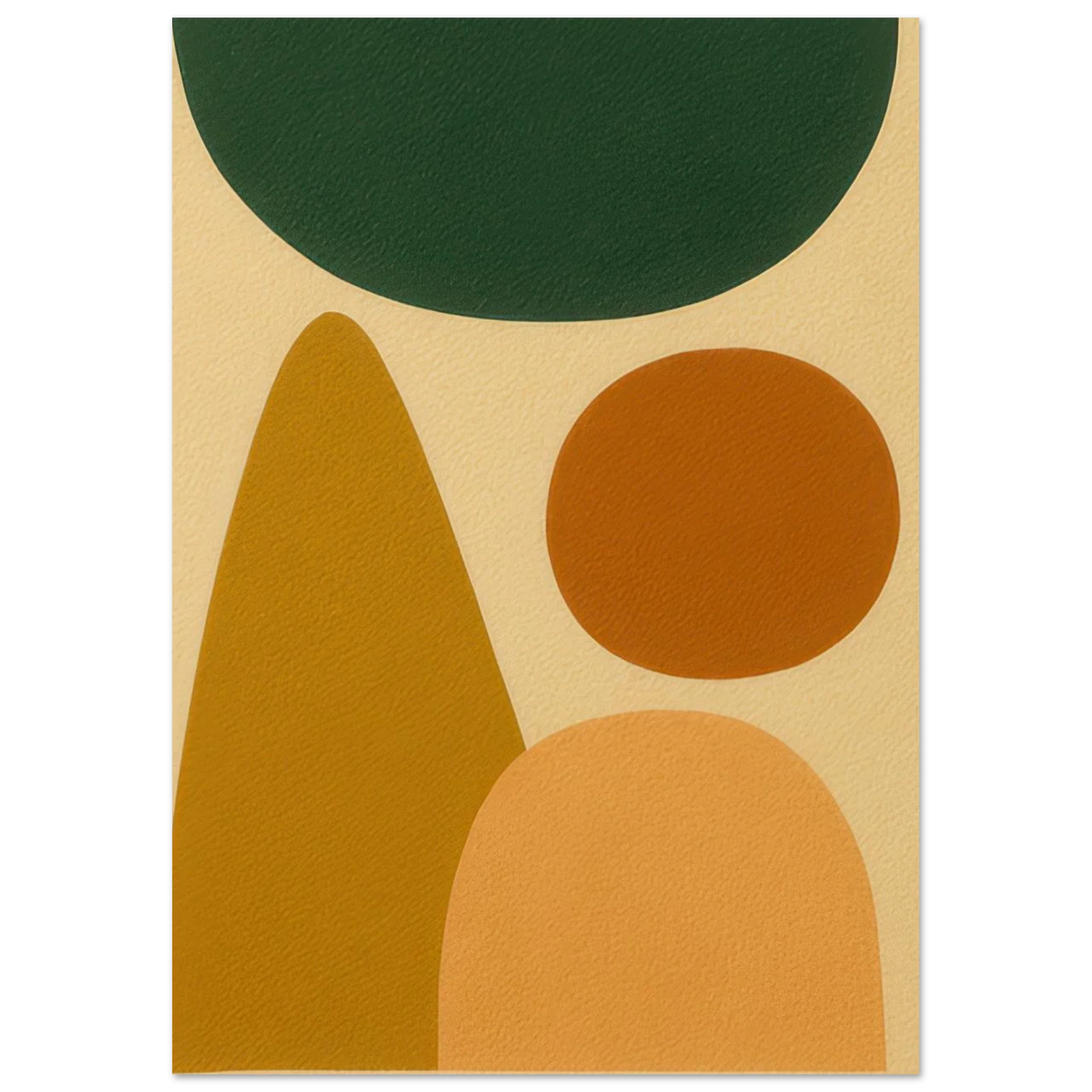 Abstrakt Minimalistisk Konsttryck: Jordnära Former i Stilren Design