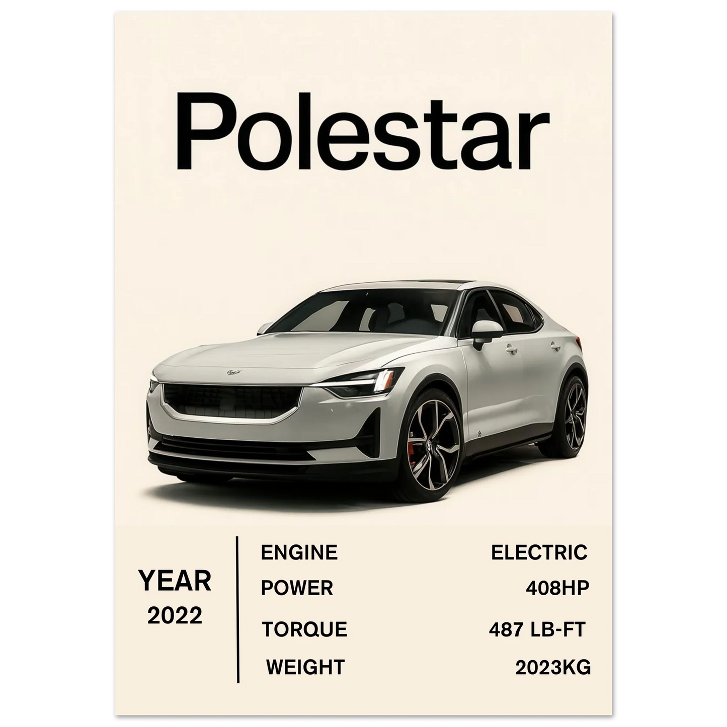 Polestar Performance Konsttryck – Modern Elbilsaffisch i Flera Storlekar