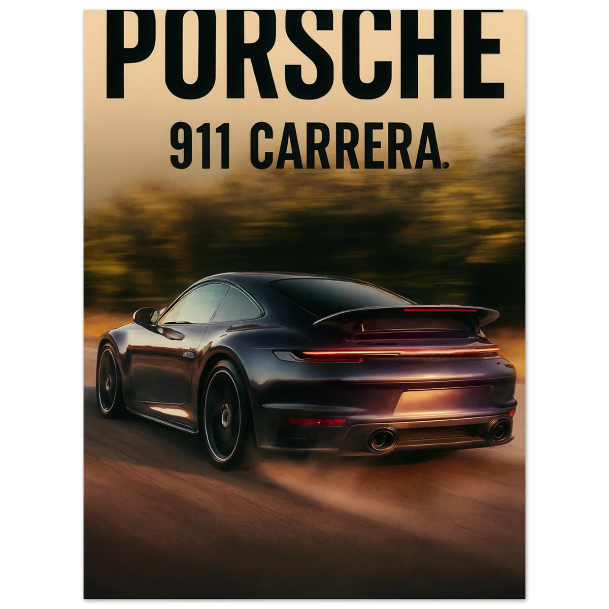 Porsche 911 Carrera Classic Bil Poster - Premium Konsttryck med Eleganta Detaljer i Flera Storlekar