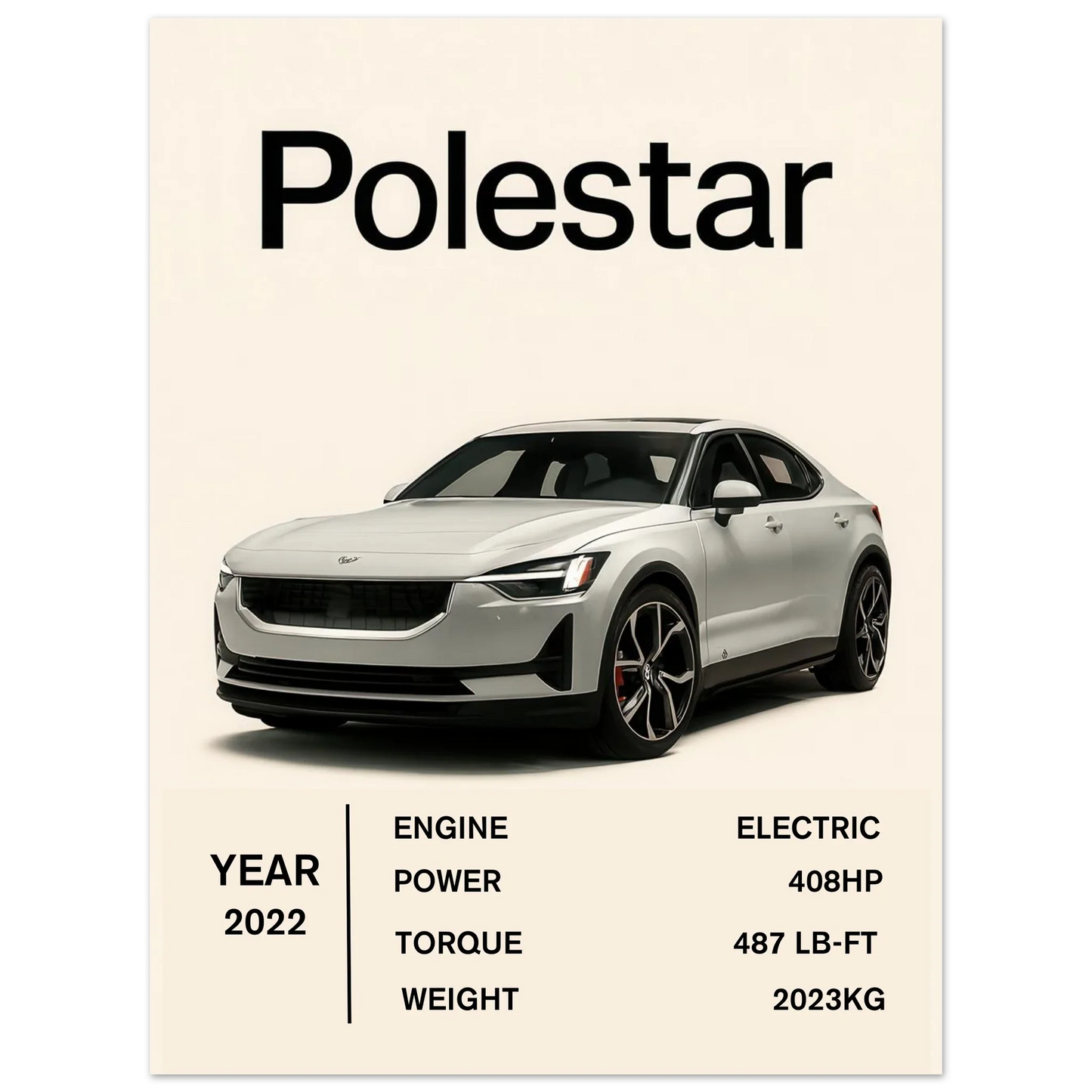 Polestar Performance Konsttryck – Modern Elbilsaffisch i Flera Storlekar