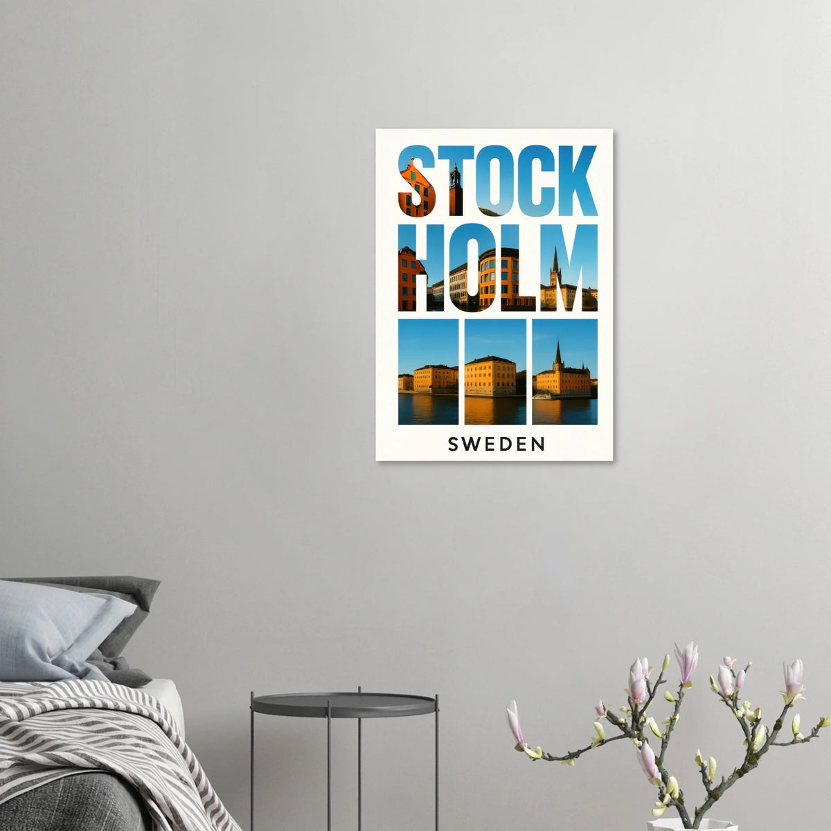 Stockholm Sweden Cityscape Poster – Vibrant Nordic Architectural Art Print
