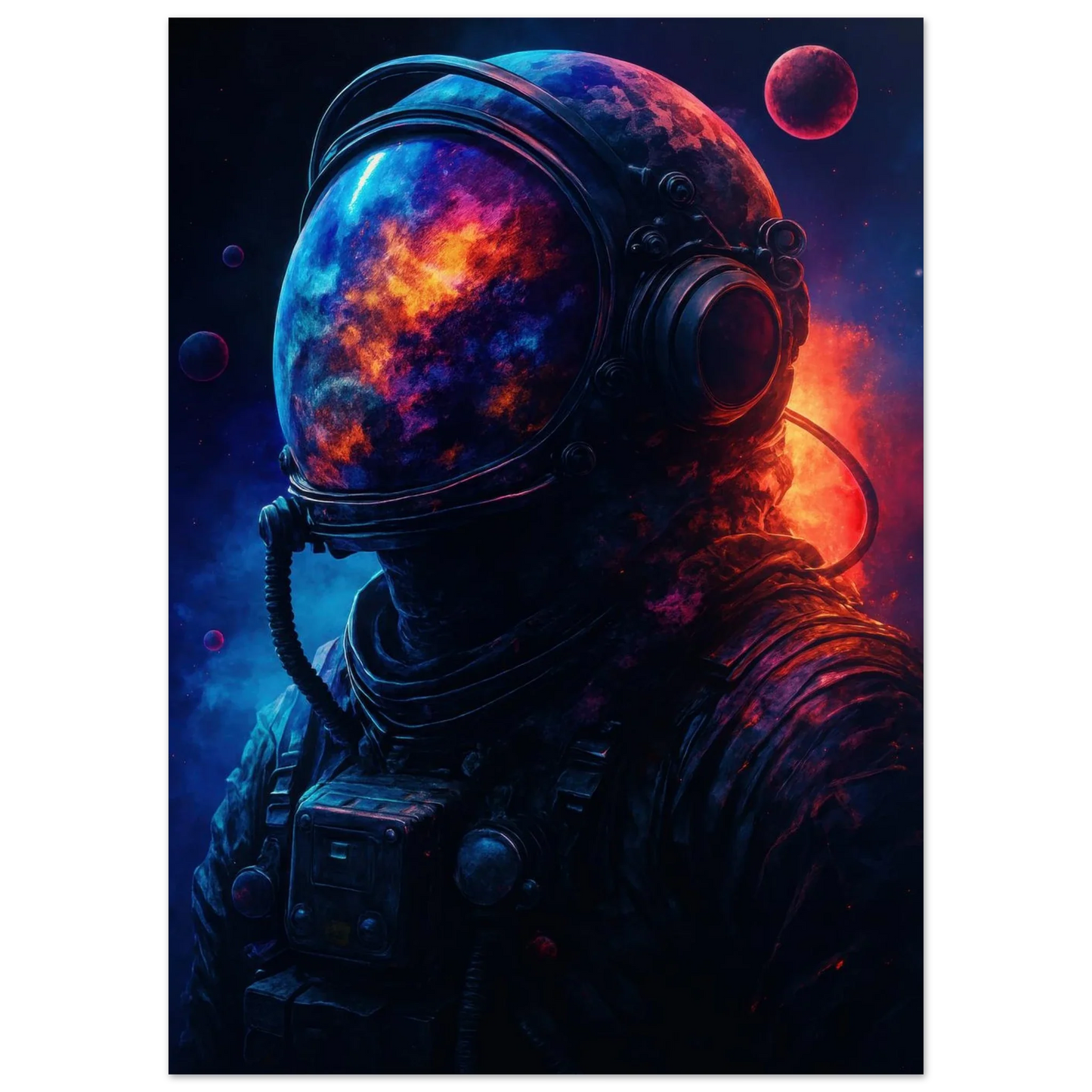 Astronaut Reflection Poster – Cosmic Art Print with Galaxy View