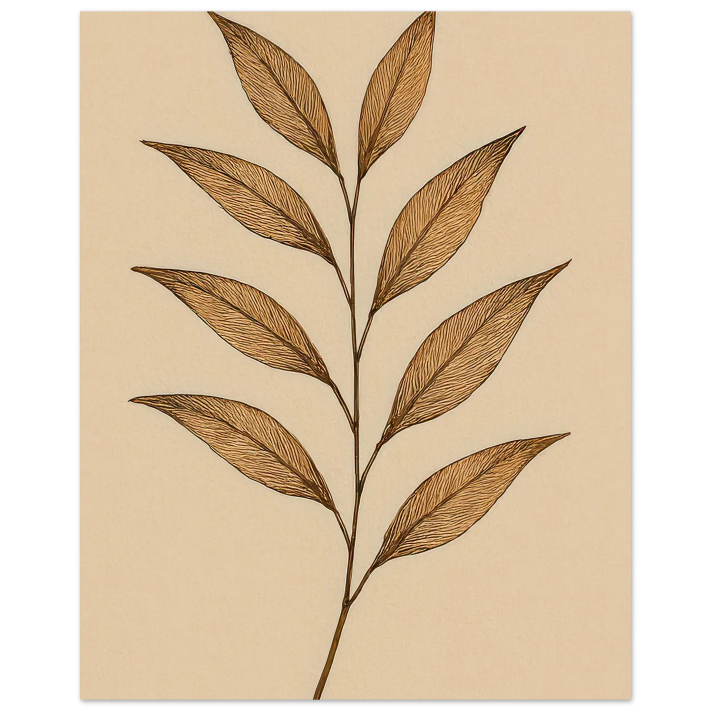 Frukter – Elegant Botanical Line Art Poster in Rich Earth Tones
