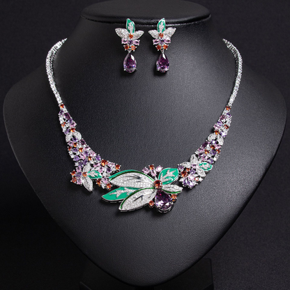 Floral Necklace and Earring Set