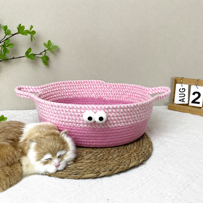 Woven Cat Bed with Big-Eye Detail