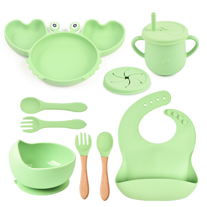 Silicone Crab Baby Feeding Set