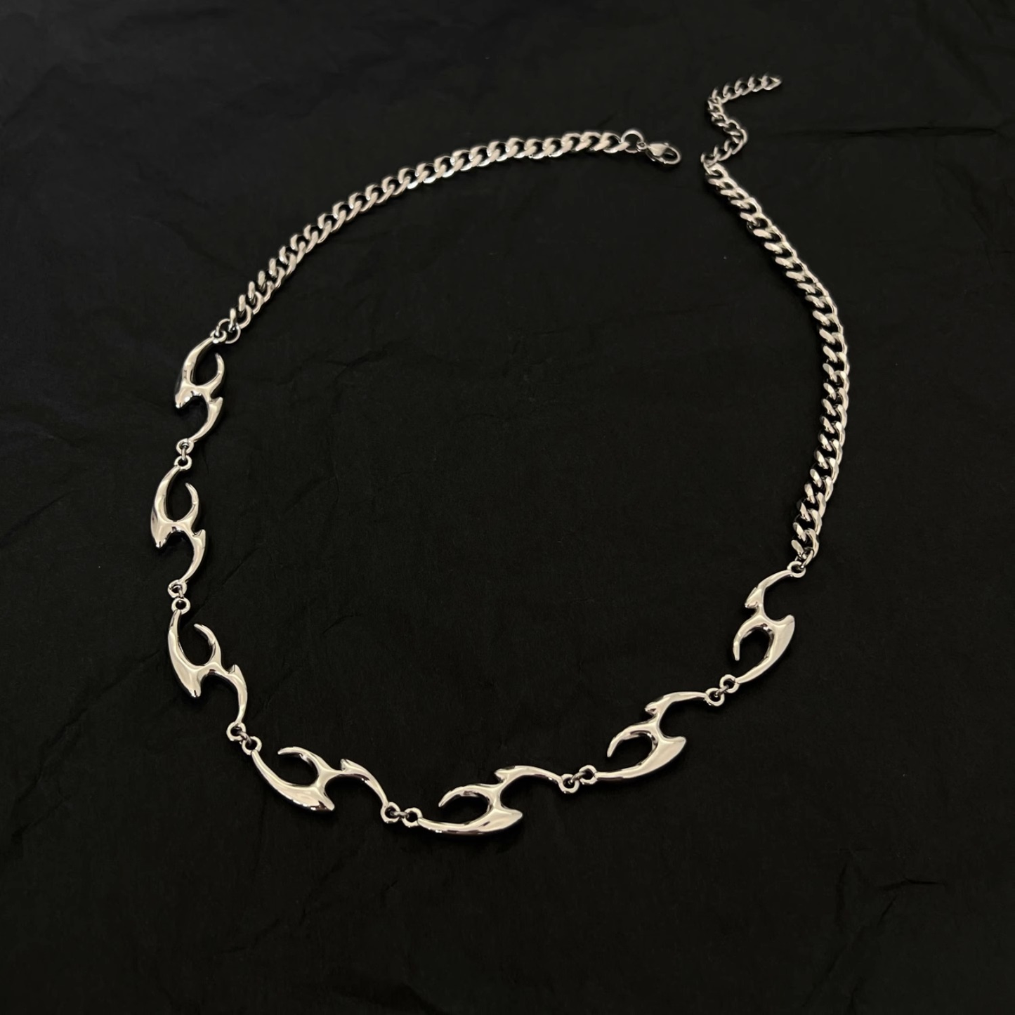 Silver Script Chain Necklace