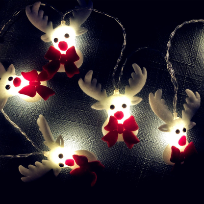 Snowman and Reindeer Christmas String Lights