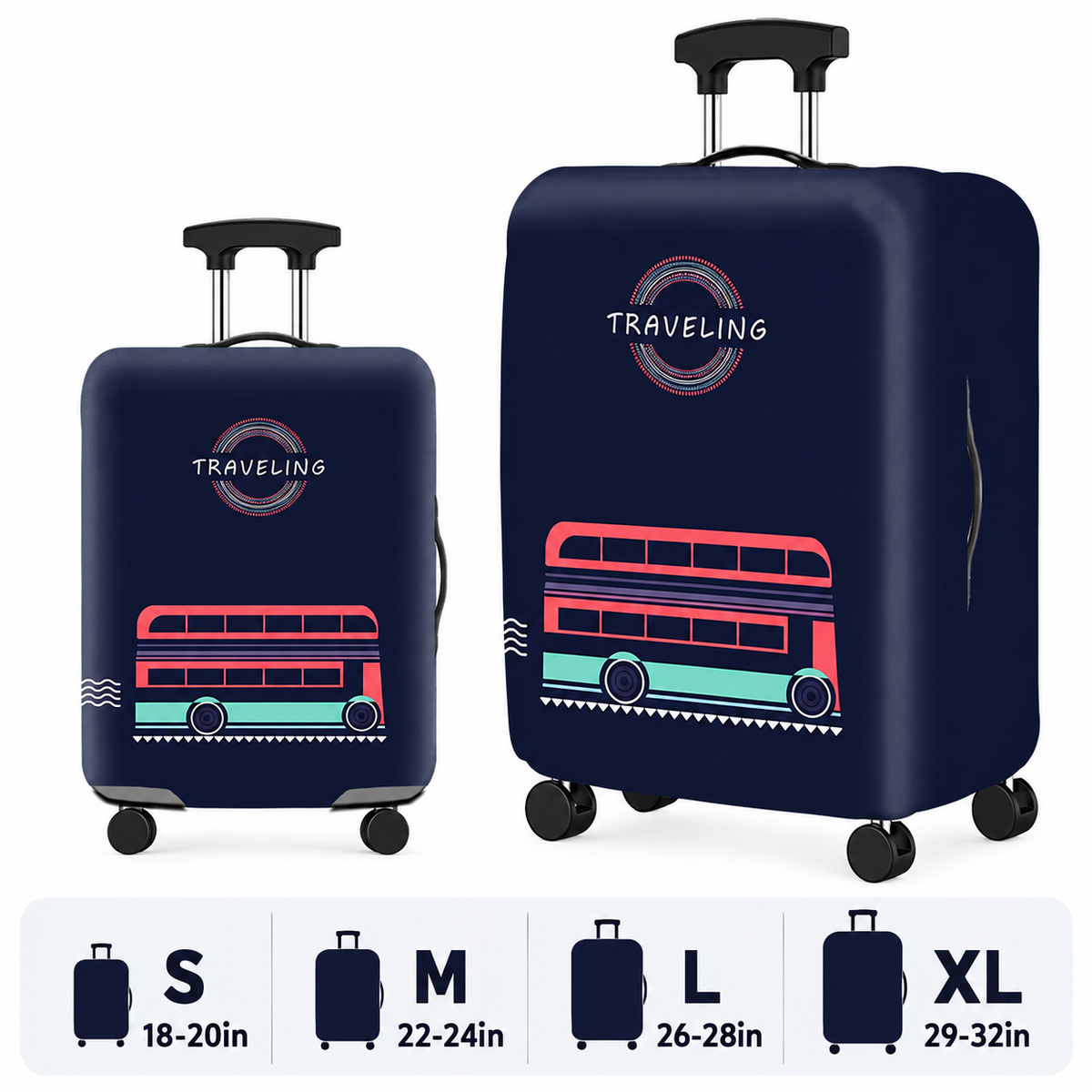 Printed Stretch Suitcase Cover