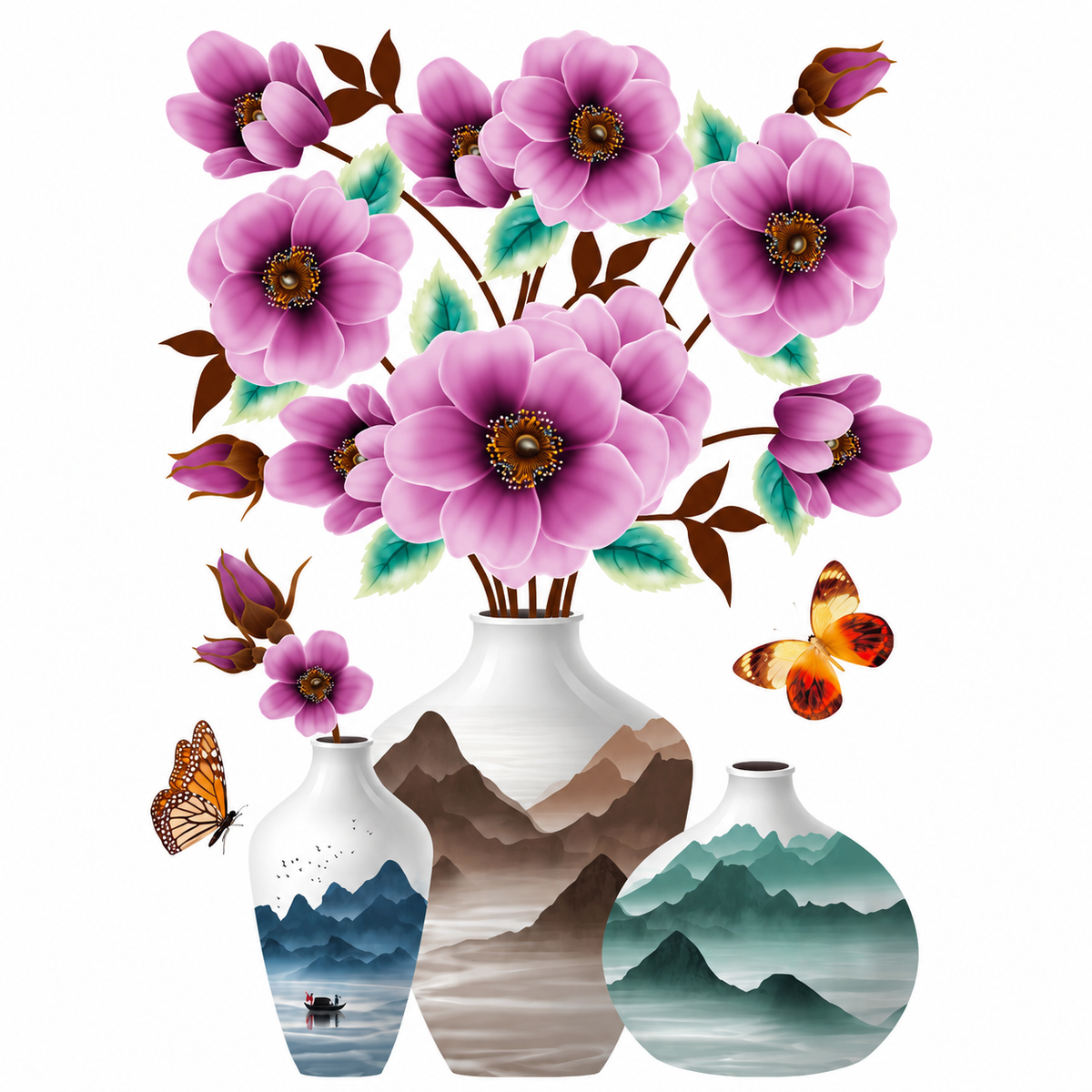 Floral Vase Wall Decal