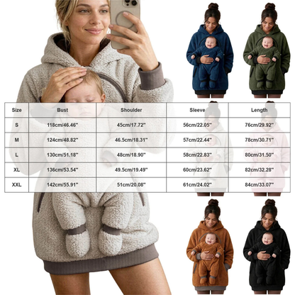Sherpa Fleece Baby Pouch Hættetrøje