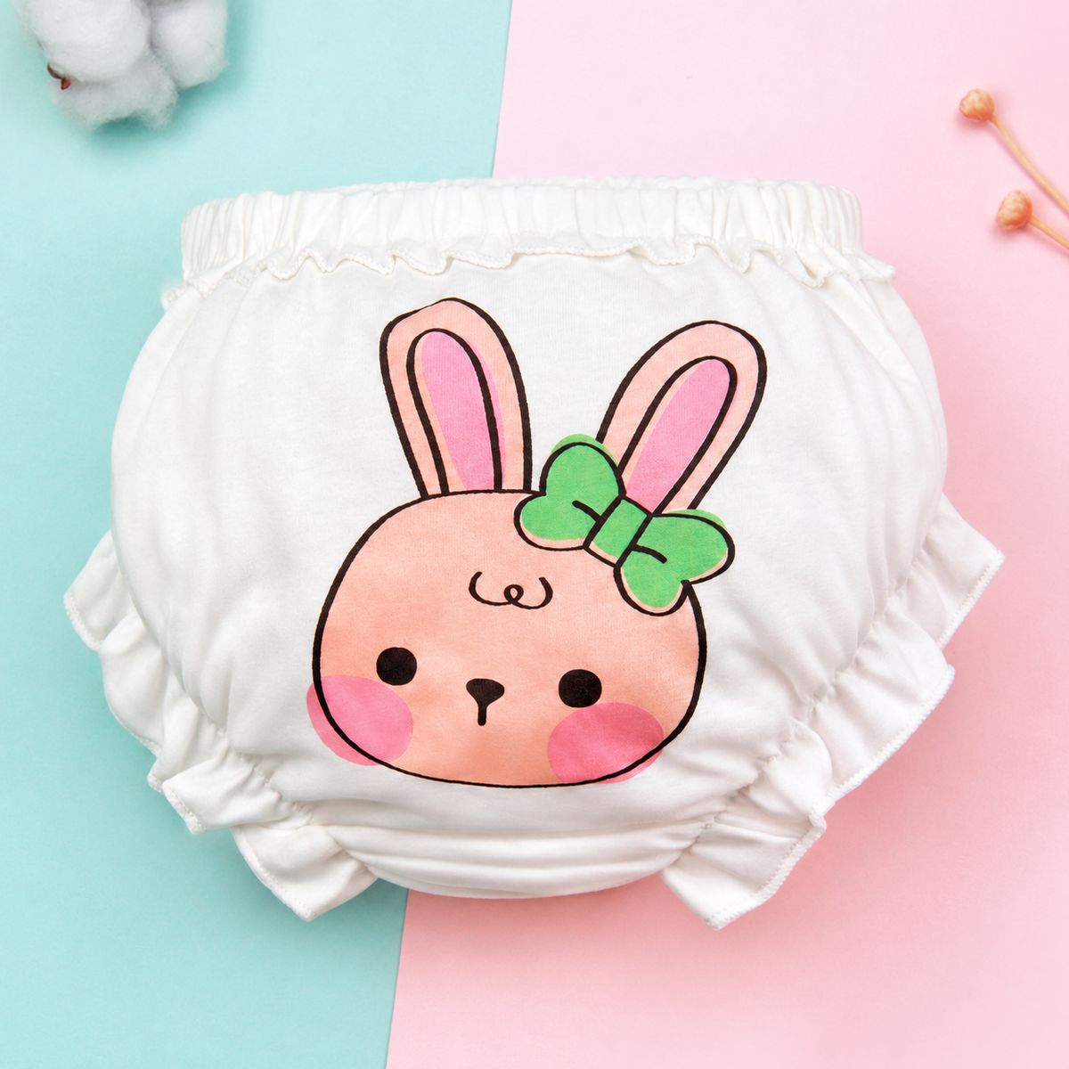 Ruffled Cotton Baby Bloomers