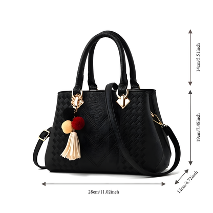 Textured Top-Handle Handbag