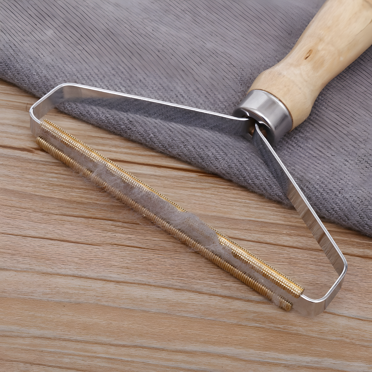 Wooden-Handle Lint Scraper