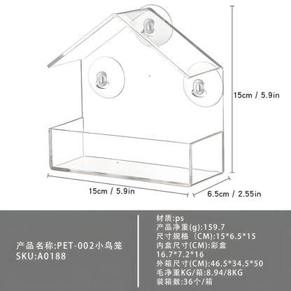 Window Acrylic Bird Feeder