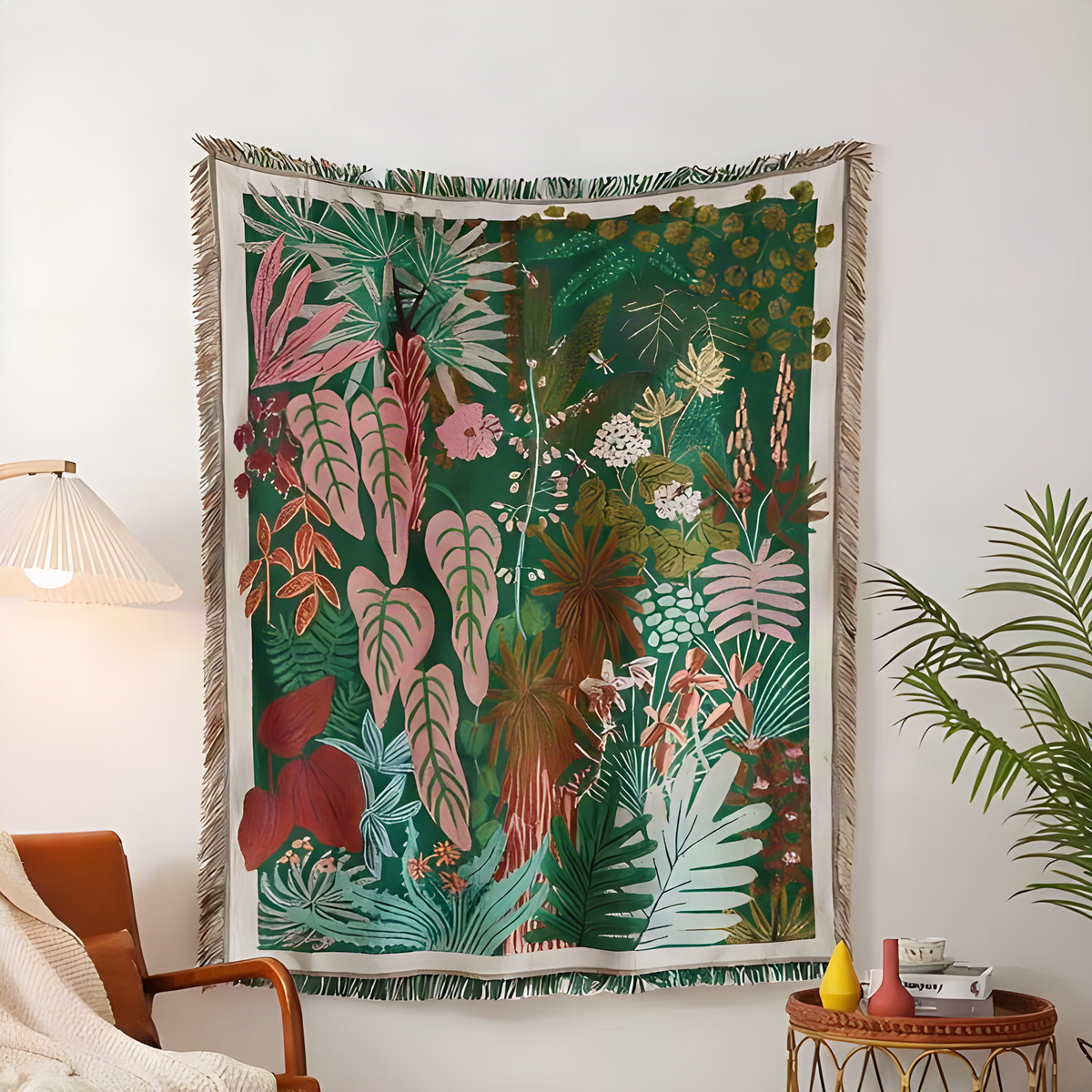 Illustrated Woven Throw Blanket