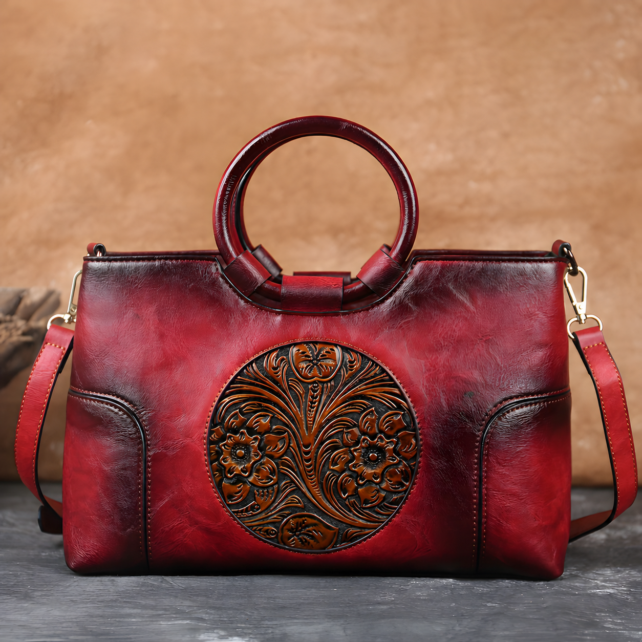 Embossed Crossbody Handbag