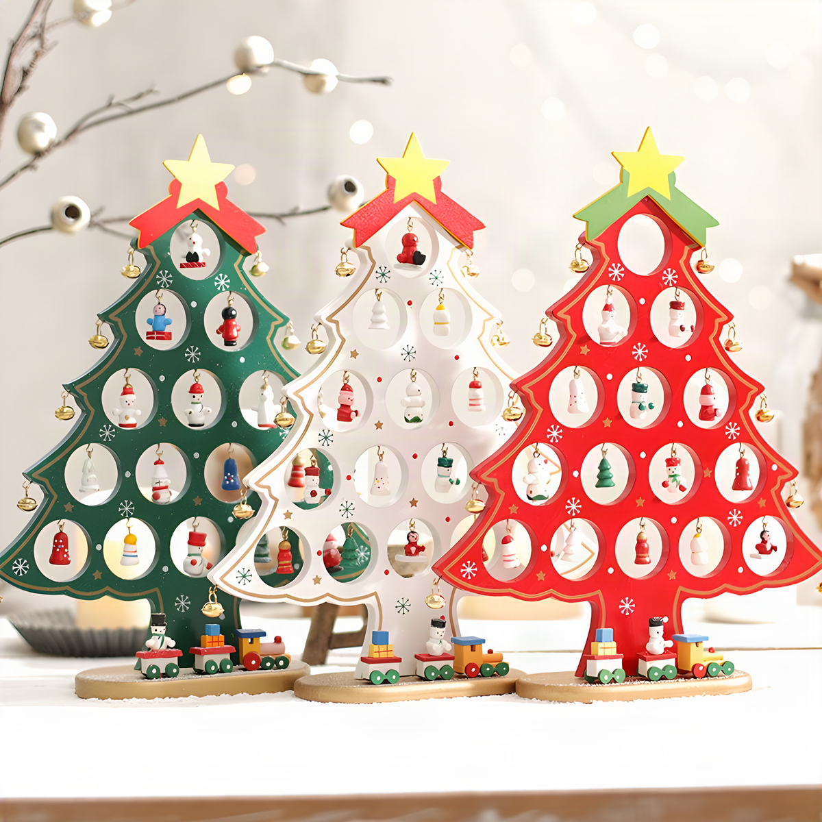 Wooden Tabletop Christmas Tree