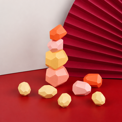 Wooden Balancing Stone Blocks