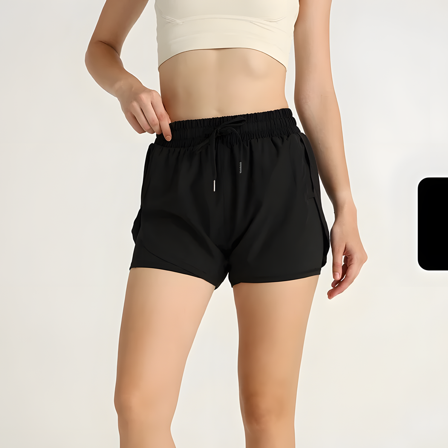 High Waist Three Quarter Workout Shorts