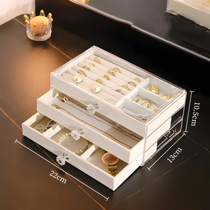 Three-Layer Velvet Jewelry Box