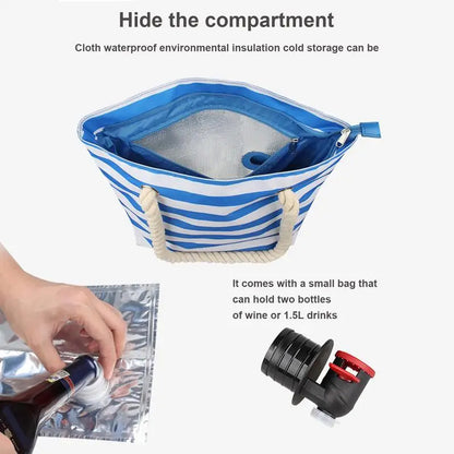 Isolerad tygväska med dryckesdispenser